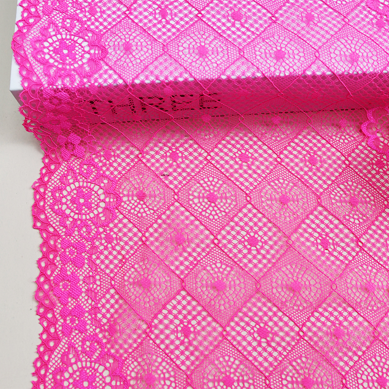 Professional Lace Manufacturer High Quality24cm Stretch White Floral Lace Trim for Women 460#