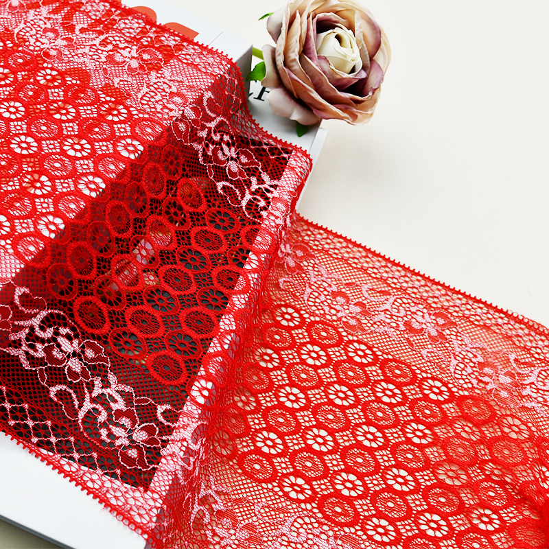 Professional Lace Manufacturer High Quality 20cm Stretch White Floral Lace Trim for Women B047#