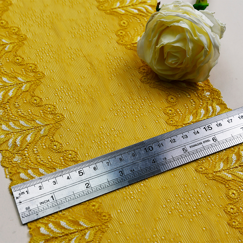 Professional Lace Manufacturer High Quality18cm Stretch White Floral Lace Trim for Women B070#