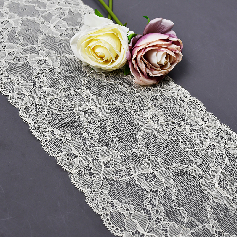 Elegant Mesh Elastic Lace Trim 17cm Spandex Lace Fabric Elastic Lace Women's Dress Underwear Bra 26516#