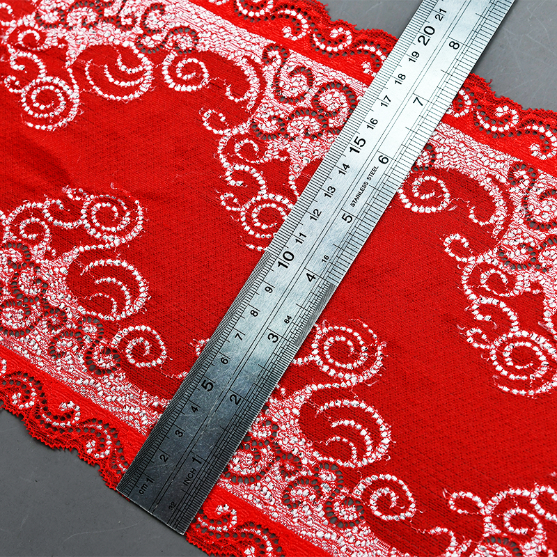 Ready Stock Lace High Quality 19.5cm Women's Elastic Floral Lace Trim 9666#
