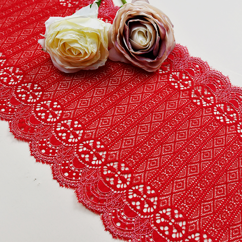 Ready Stock Lace High Quality 19cm Women's Elastic Floral Lace Trim 65150#