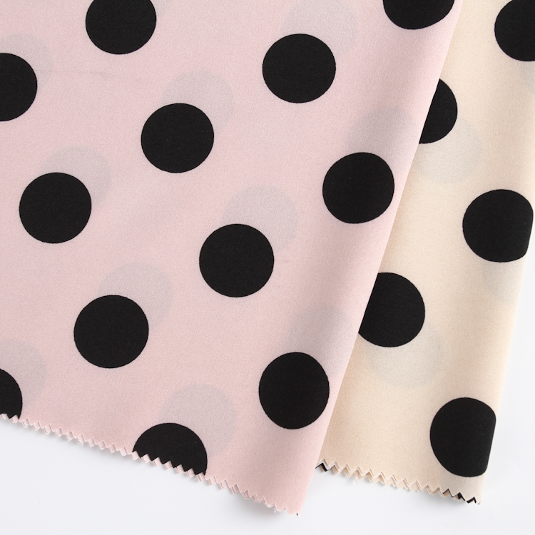 Custom Printed 90%Polyester 10%Spandex Polka DOT Spandex Printed Textile Fabric for Swimwear Garment
