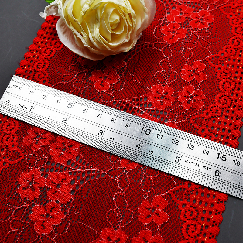Professional Lace Manufacturer High Quality 17cm Stretch White Floral Lace Trim for Women C038#