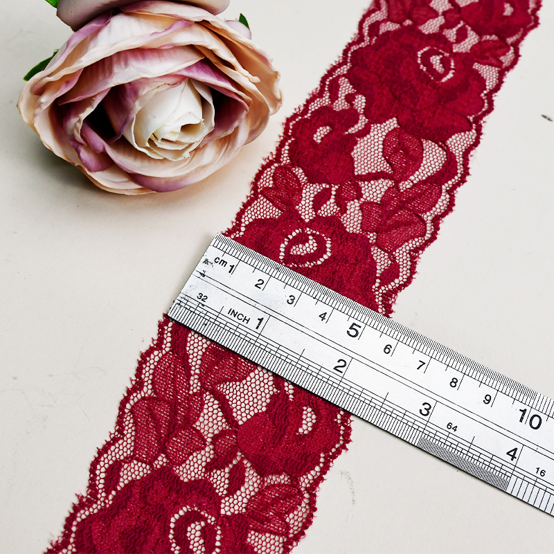 Nylon Elastic 5.7cm Floral Lace Decoration Wedding Decoration Clothing Lace 7301#