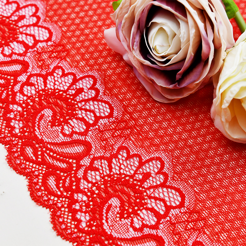 Professional Lace Manufacturer High Quality 25cm Stretch White Floral Lace Trim for Women 5173#