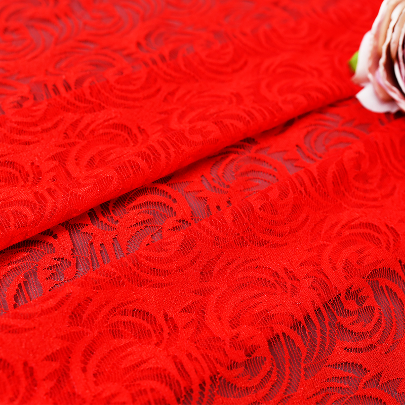 Wholesale two-color knitted elastic lace fabric women's dress 88337#