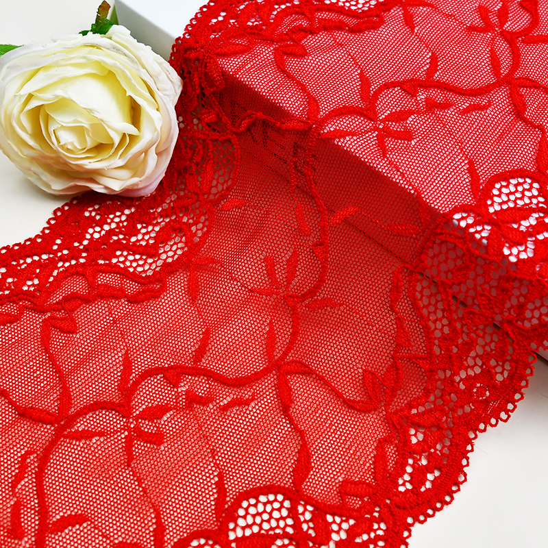 Professional Lace Manufacturer High Quality 17cm Stretch White Floral Lace Trim for Women 5802#