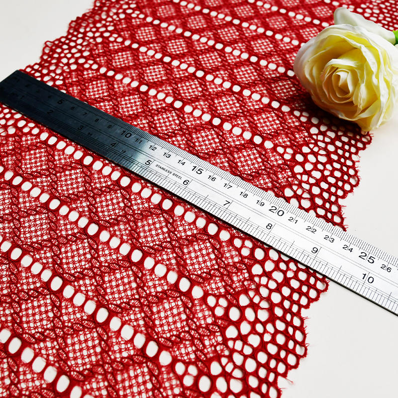 Elegant Mesh Elastic Lace Trim 22cm Spandex Lace Fabric Elastic Lace Women's Dress Underwear Bra 5832-24#