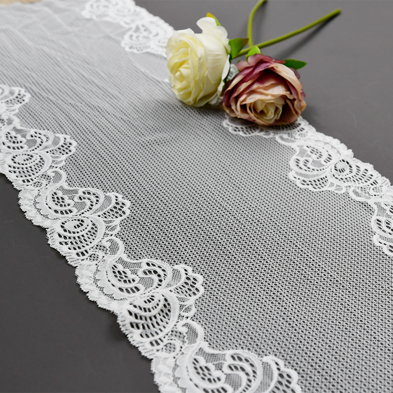  Elegant Mesh Elastic Lace Trim 25.5cm Spandex Lace Fabric Elastic Lace Women's Dress Underwear Bra 1856#