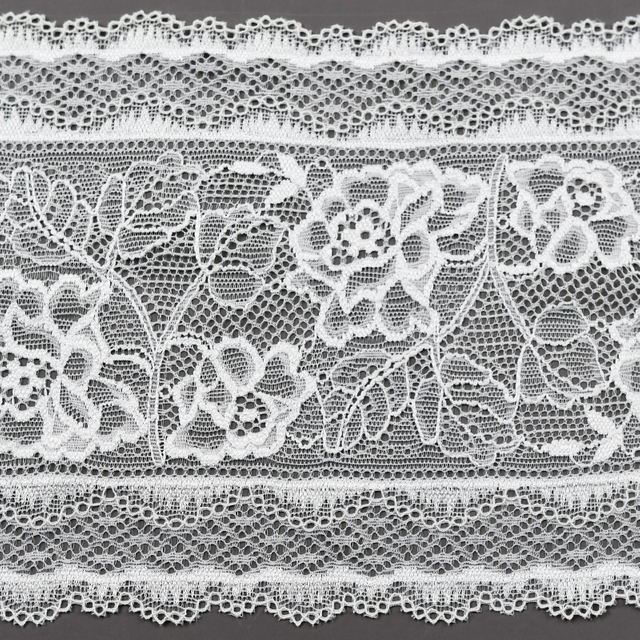 Professional Lace Manufacturer High Quality15cm Stretch White Floral Lace Trim for Women6621#