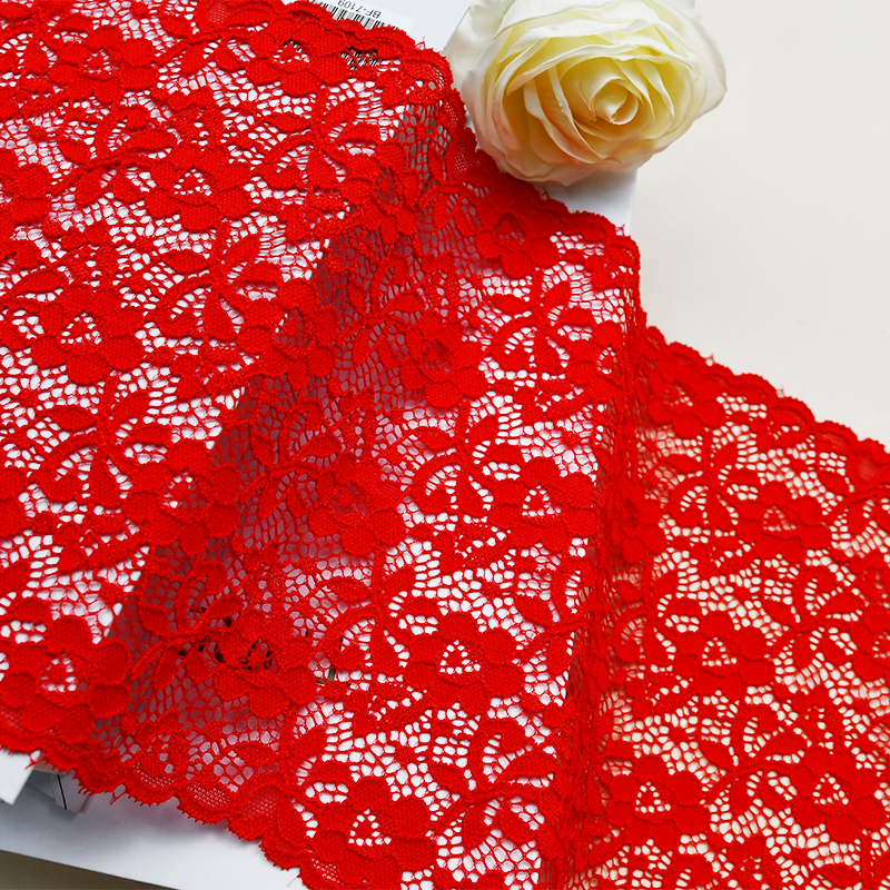 manufacturers supply 18.5cm wide warp knitted white lace underwear clothing accessories DIY wedding dress stretch lace 7091-18#