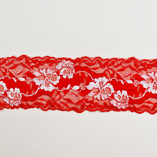 Elastic Lace 8.5CM Fashion 3D Nylon Spandex Stretch White Floral Lace Trim AB12#