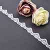 Elastic Lace 2.3CM Fashion 3D Nylon Spandex Stretch White Floral Lace Trim 106597#