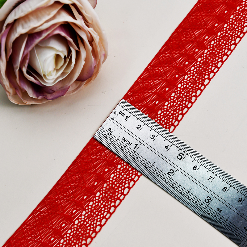 Elastic Lace 3CM Fashion 3D Nylon Spandex Stretch White Floral Lace Trim SG264#