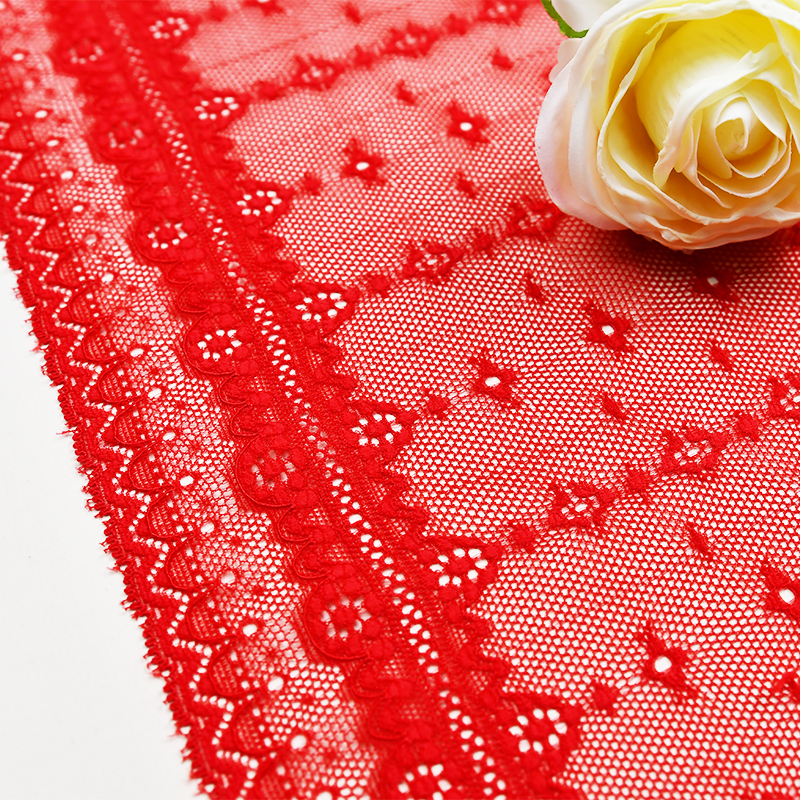 Ready Stock Lace High Quality 21.5cm Women's Elastic Floral Lace Trim 6016#