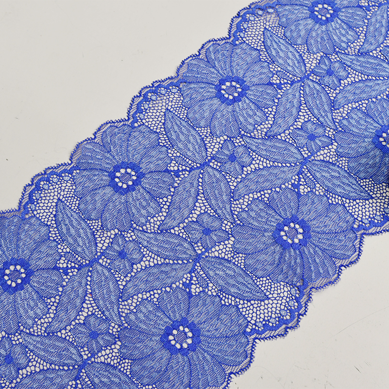 Professional Lace Manufacturer High Quality 17.5cm Stretch White Floral Lace Trim for Women 05647#