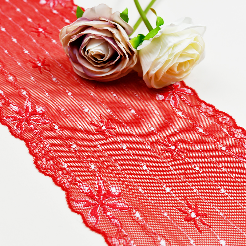 Ready Stock Lace High Quality 18cm Women's Elastic Floral Lace Trim2420#