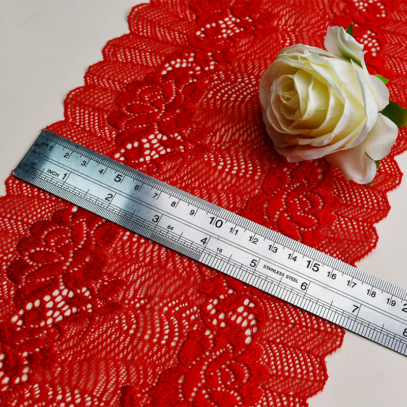 manufacturers supply17.5cm wide warp knitted white lace underwear clothing accessories DIY wedding dress stretch lace 9079#
