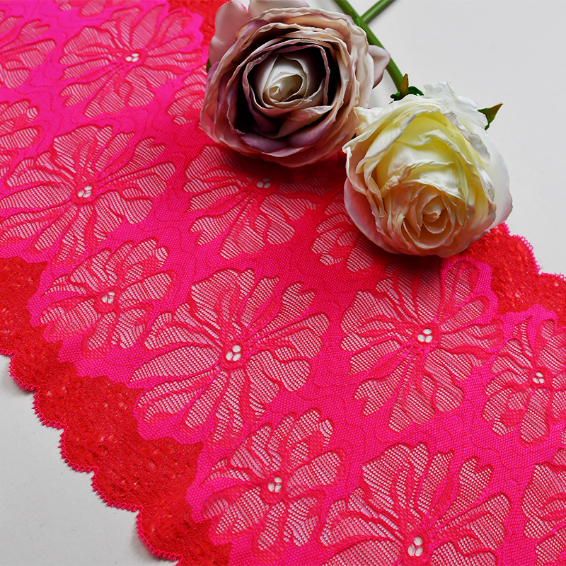 Ready Stock Lace High Quality 19cm Women's Elastic Floral Lace Trim 7682#