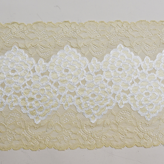 Professional Lace Manufacturer High Quality 20cm Stretch White Floral Lace Trim for Women 5101-20#