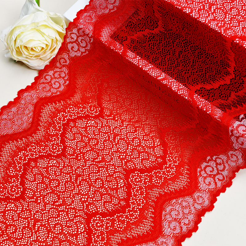 Professional Lace Manufacturer High Quality 23.5cm Stretch White Floral Lace Trim for Women 4030#