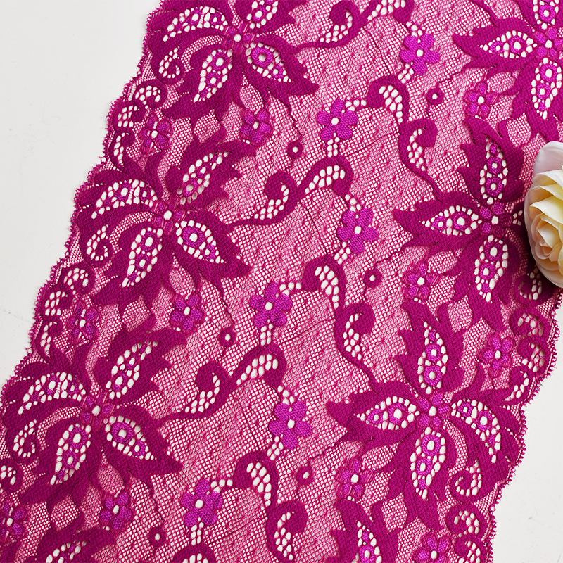 Professional Lace Manufacturer High Quality 24cm Stretch White Floral Lace Trim for Women 1092#