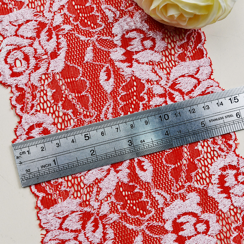 Professional Lace Manufacturer High Quality 16cm Stretch White Floral Lace Trim for Women 0732#