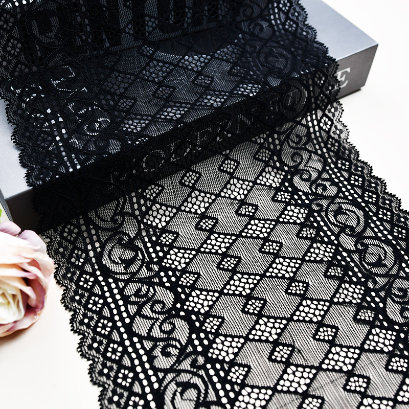 Professional Lace Manufacturer High Quality 19cm Stretch White Floral Lace Trim for Women 1311A#