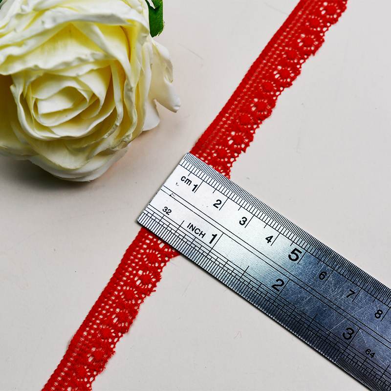 Elastic Lace 1.5CM Fashion 3D Nylon Spandex Stretch White Floral Lace Trim 7702#