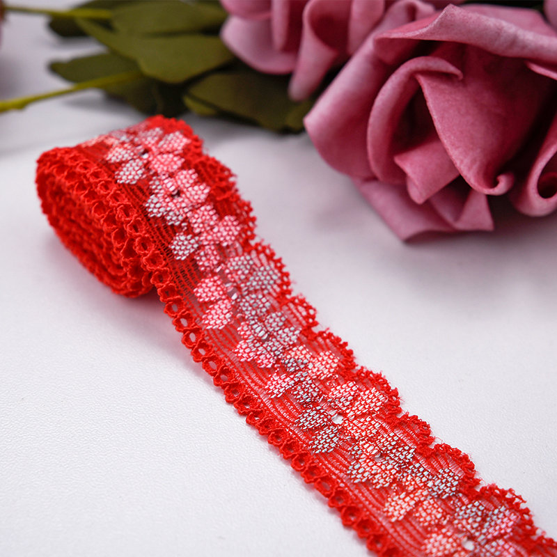 High Quality Stretch Nylon Lace Trim 2.2cm Nylon Lace Fabric Nylon Spandex Lace for Bra And Underwear Wedding Decoration 05058#