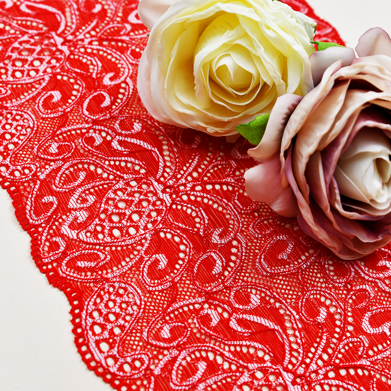 Professional Lace Manufacturer High Quality 17.5cm Stretch White Floral Lace Trim for Women 5199#