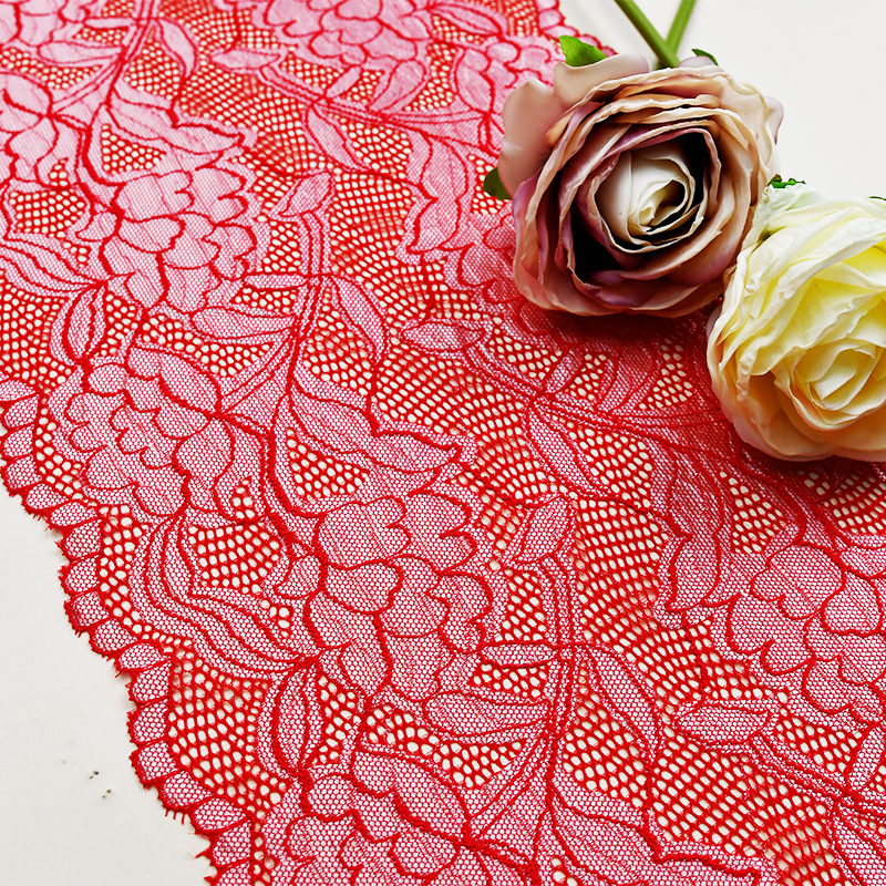 Professional Lace Manufacturer High Quality 20.5cm Stretch White Floral Lace Trim for Women 27338#