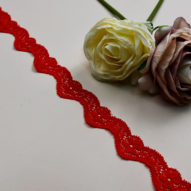 High Quality Stretch Nylon Lace Trim 2.5cm Nylon Lace Fabric Nylon Spandex Lace for Bra And Underwear Wedding Decoration 7708#