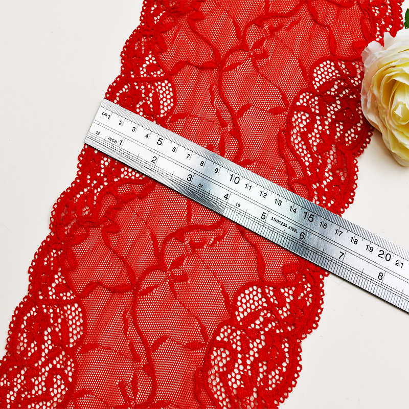 Professional Lace Manufacturer High Quality 17cm Stretch White Floral Lace Trim for Women 5802#