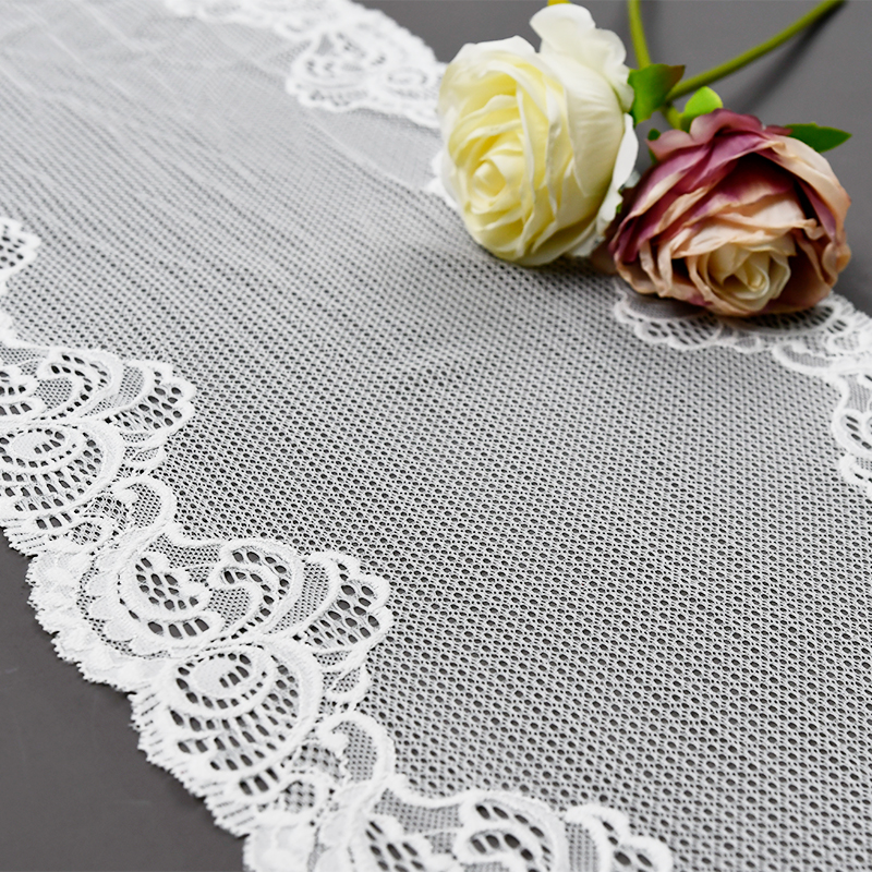  Elegant Mesh Elastic Lace Trim 25.5cm Spandex Lace Fabric Elastic Lace Women's Dress Underwear Bra 1856#
