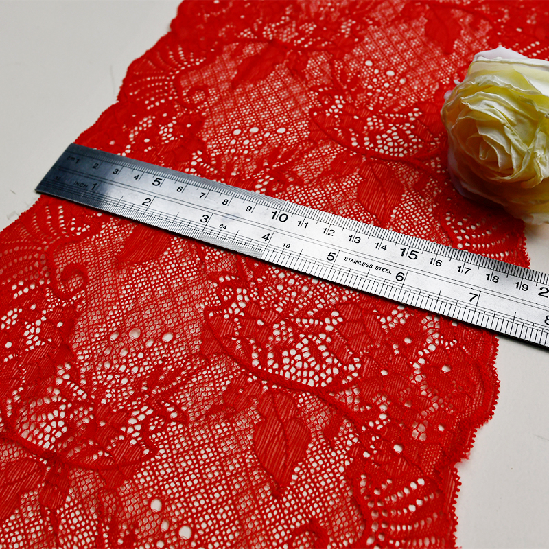 Professional Lace Manufacturer High Quality20cm Stretch White Floral Lace Trim for Women 5197#