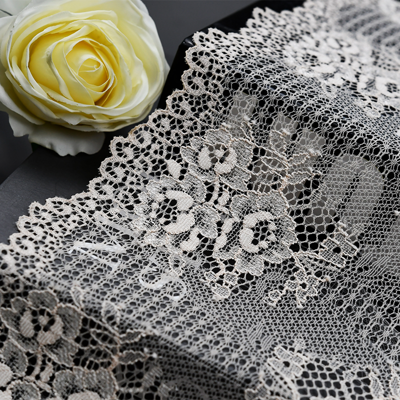Professional Lace Manufacturer High Quality 18.5cm Stretch White Floral Lace Trim for Women 4082#