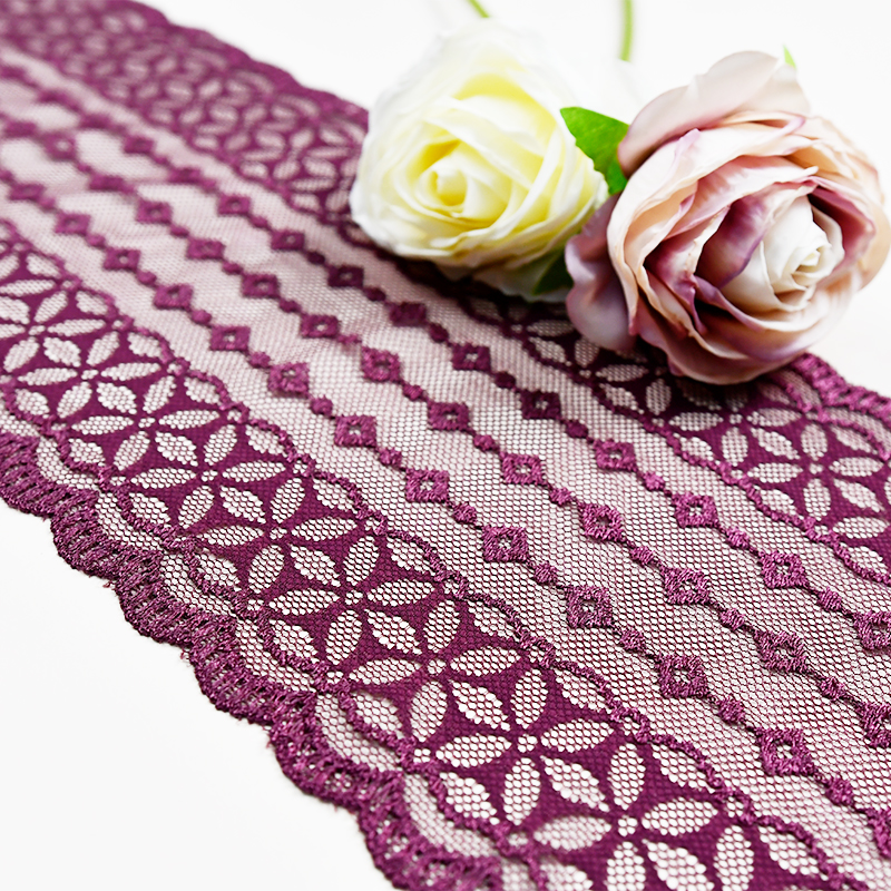 Professional Lace Manufacturer High Quality16cm Stretch White Floral Lace Trim for Women6887#
