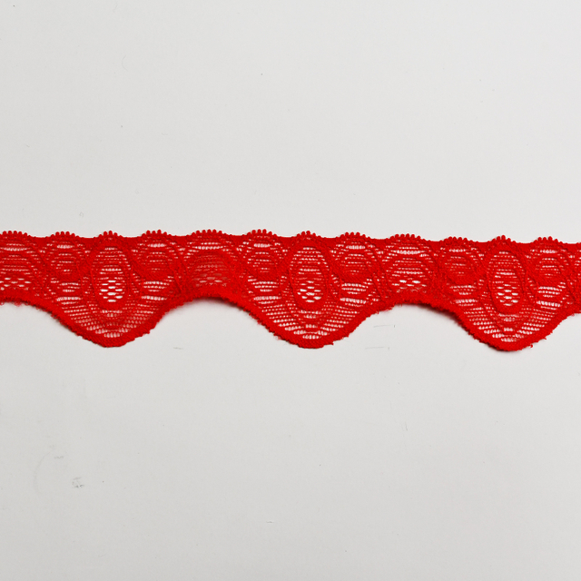 Elastic Lace 3.5CM Fashion 3D Nylon Spandex Stretch White Floral Lace Trim 106315#