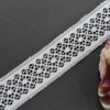 Elastic Lace 2.5CM Fashion 3D Nylon Spandex Stretch White Floral Lace Trim 59597-2#