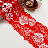 Elastic Lace 8.5CM Fashion 3D Nylon Spandex Stretch White Floral Lace Trim AB12#