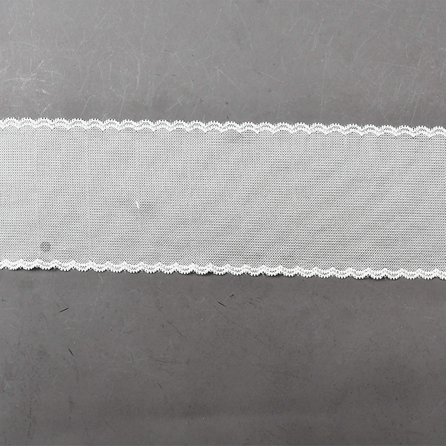 Elastic Lace 9CM Fashion 3D Nylon Spandex Stretch White Floral Lace Trim 5458A#