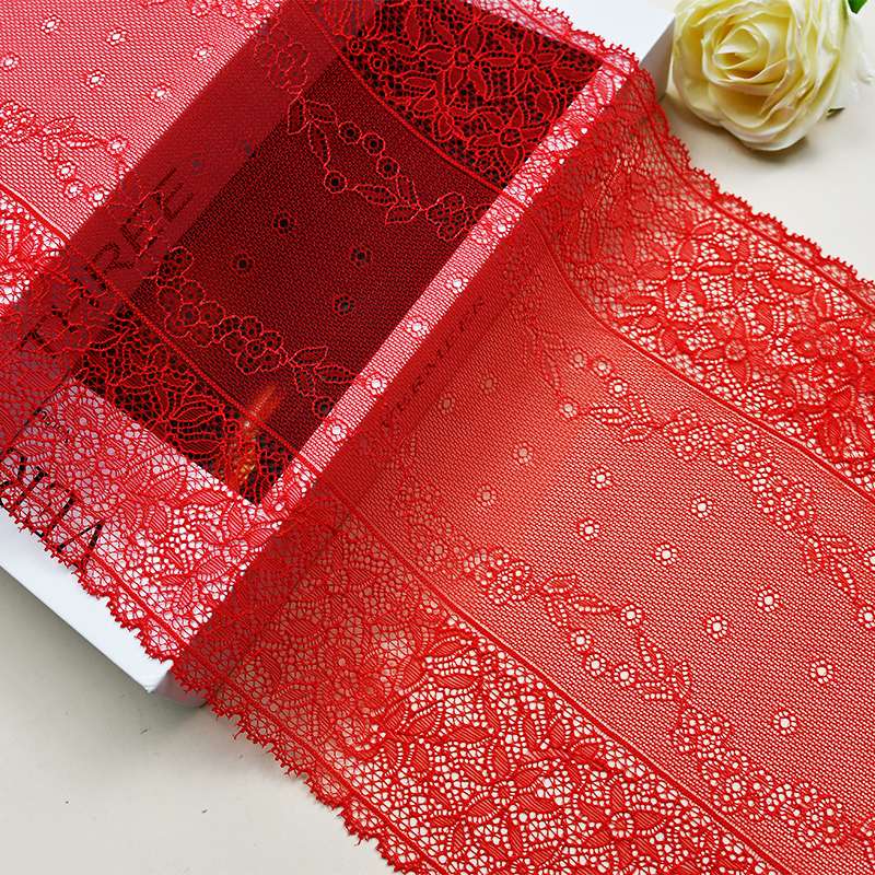 Ready Stock Lace High Quality 24cm Women's Elastic Floral Lace Trim 05863#