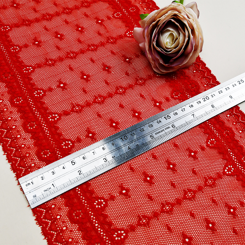 Ready Stock Lace High Quality 21.5cm Women's Elastic Floral Lace Trim 6016#