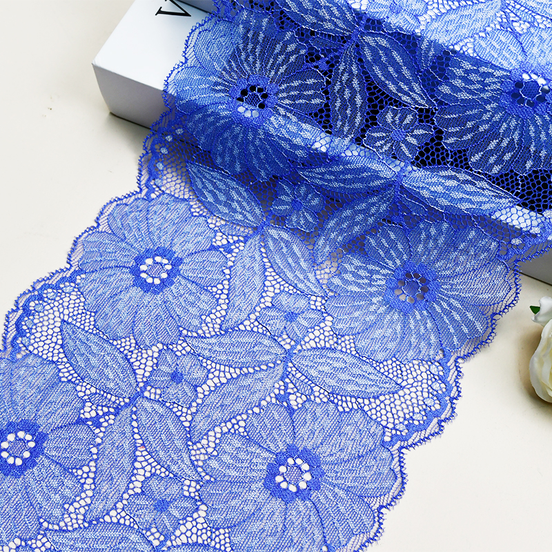 Professional Lace Manufacturer High Quality 17.5cm Stretch White Floral Lace Trim for Women 05647#
