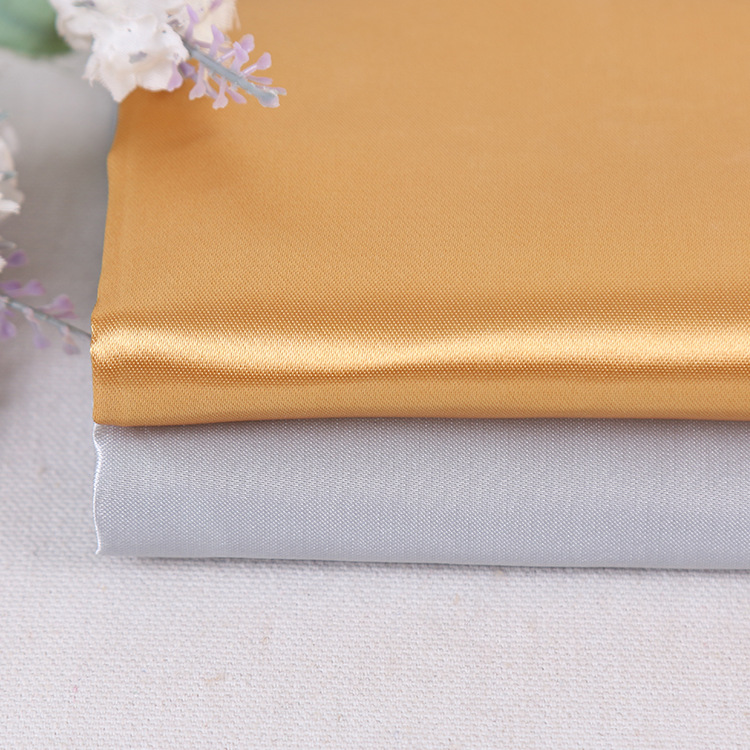 Plain Dyed 96% Polyester 4%Spandex Bridal Satin Stretch Textile Satin Fabric for Nightwear Garment