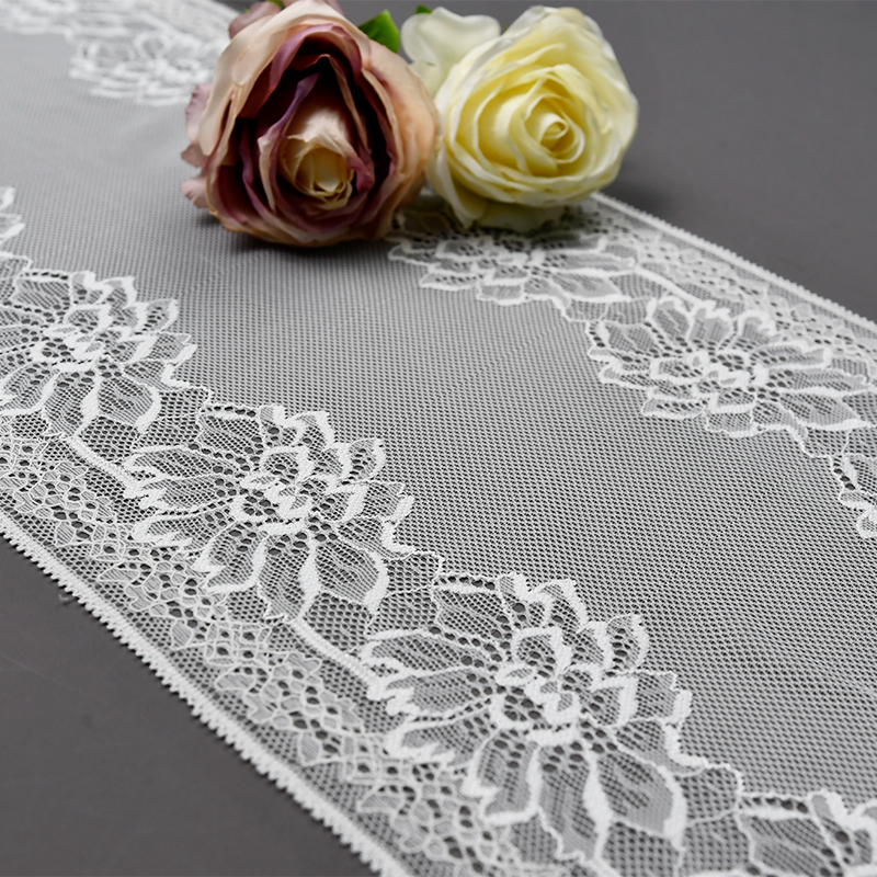 Ready Stock Lace High Quality 19.5cm Women's Elastic Floral Lace Trim 71760#