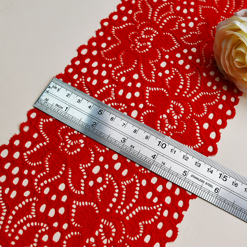 manufacturers supply 13.5cm wide warp knitted white lace underwear clothing accessories DIY wedding dress stretch lace 9042#