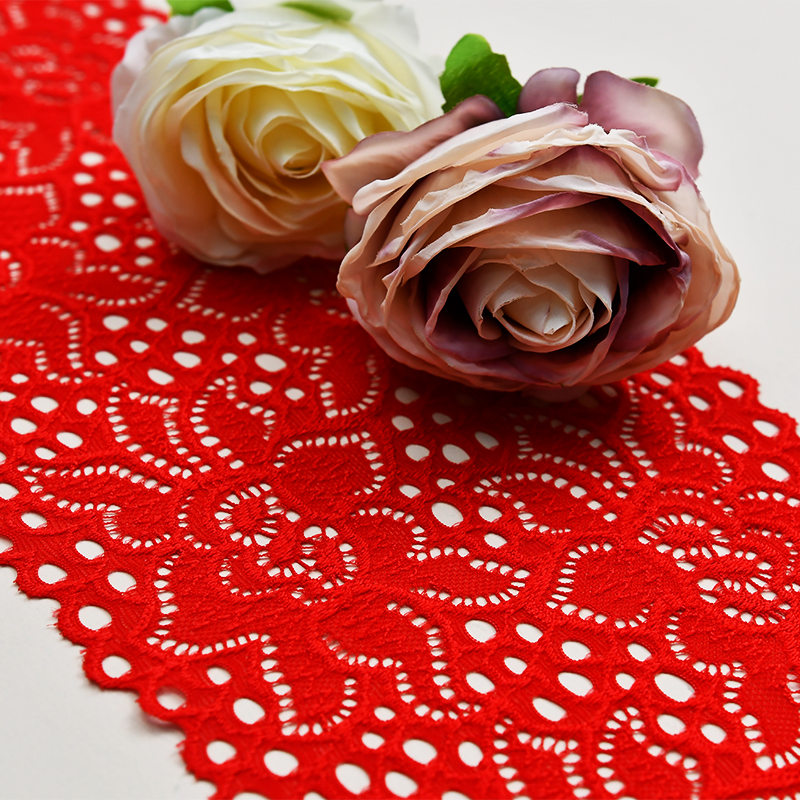 manufacturers supply 13.5cm wide warp knitted white lace underwear clothing accessories DIY wedding dress stretch lace 9042#